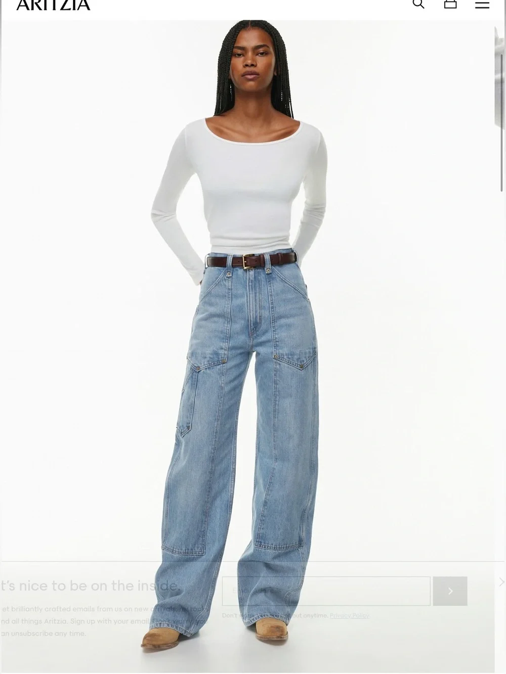 Re/Done Superhigh Workwear Carpenter Jean in Indigo Blue  - Size 27
